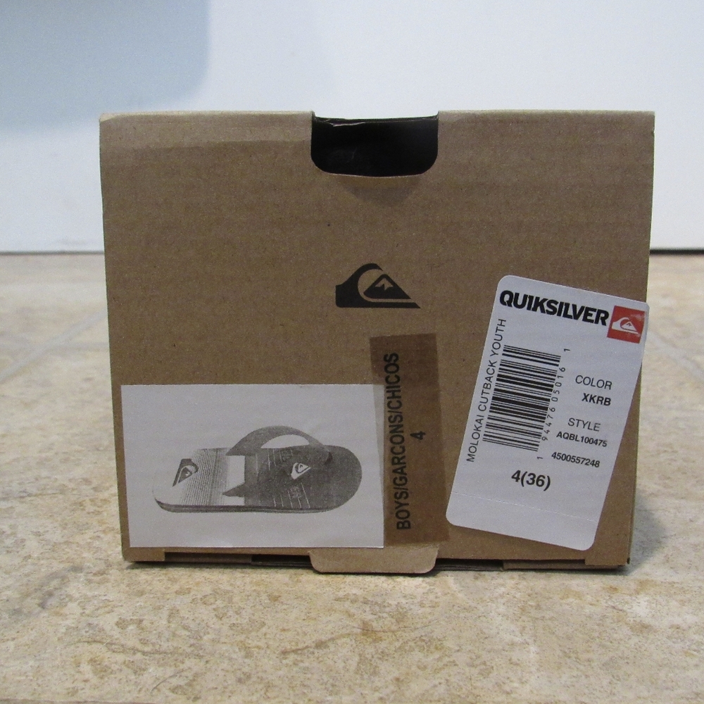 FIRM PRICE!Quicksilver Youth, Cutback, Unisex, GUC With Box, Colorful Flip Flops - Picture 2 of 11